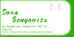 dora benyovits business card